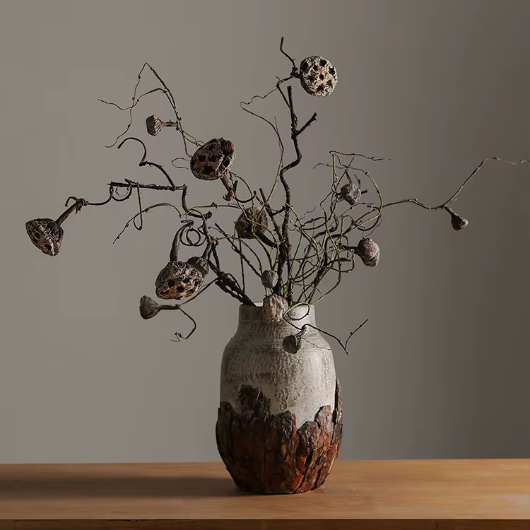 Handmade Rustic Coarse Ceramic Wabi Sabi Vase