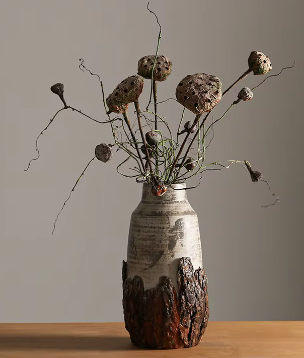 Handmade Rustic Coarse Ceramic Wabi Sabi Vase
