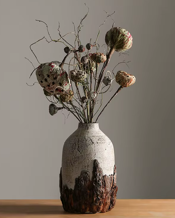 Handmade Rustic Coarse Ceramic Wabi Sabi Vase