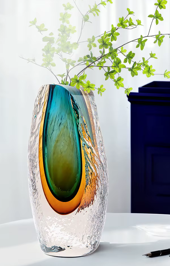 Turquoise Carlo Moretti Deluxe Gradiant Glaze Vase