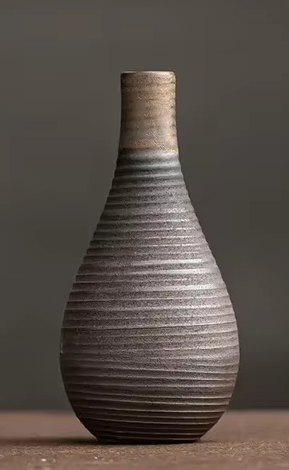 Set of 5 Rustic Rough Pottery VASES Different Sizes