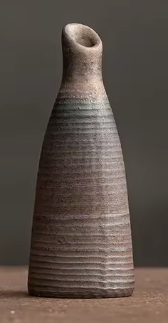 Set of 5 Rustic Rough Pottery VASES Different Sizes
