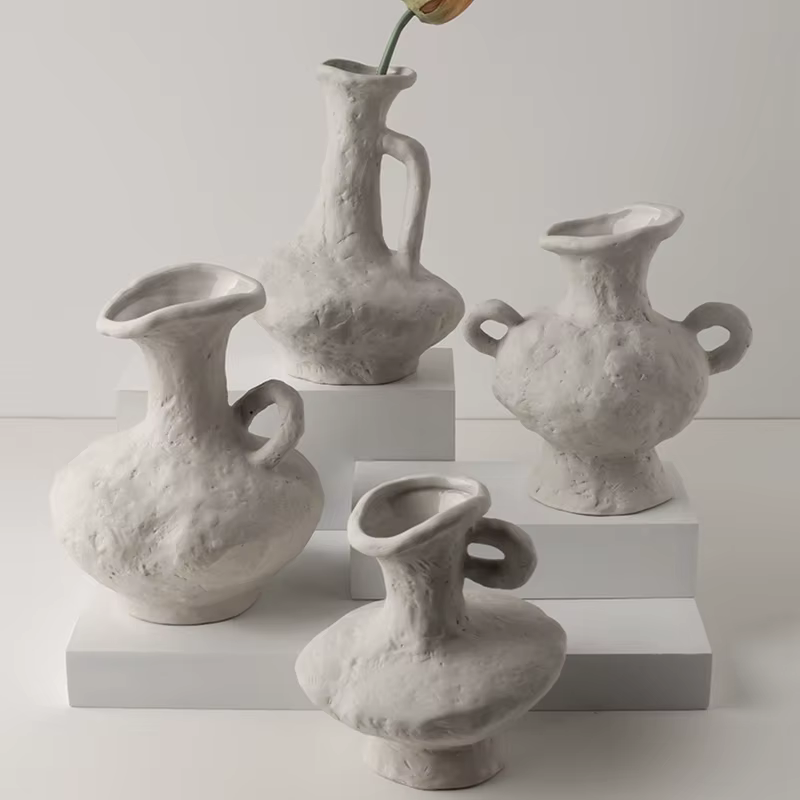 Simple Rough Pottery Abstract Vase - 4 Designs