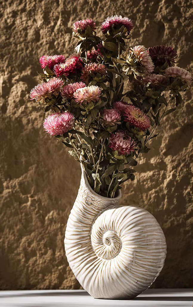 Awesome Ammonite Sea Shell Ceramic Vase
