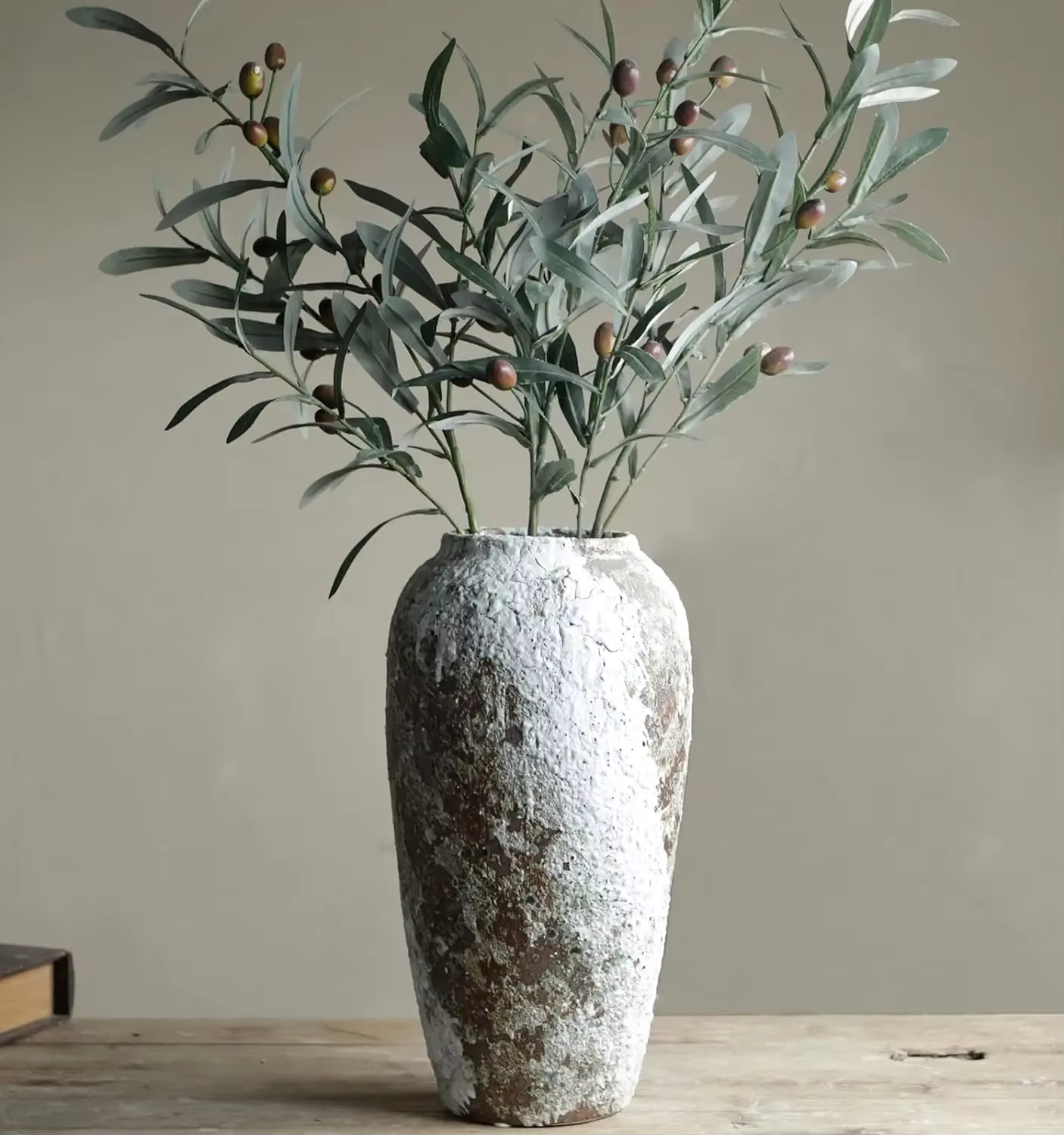 Grey Distressed Ceramic Stone Effect Vase