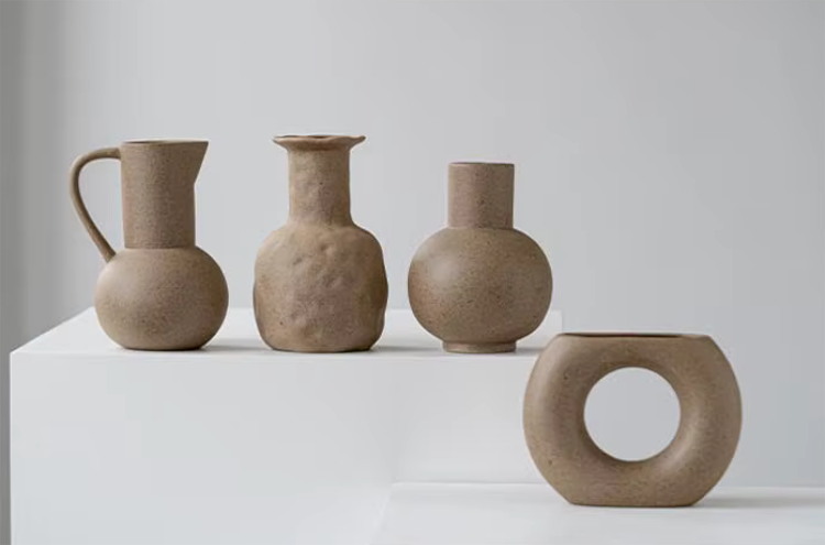 Light Brown Clay Rustic Vase - 4 Styles