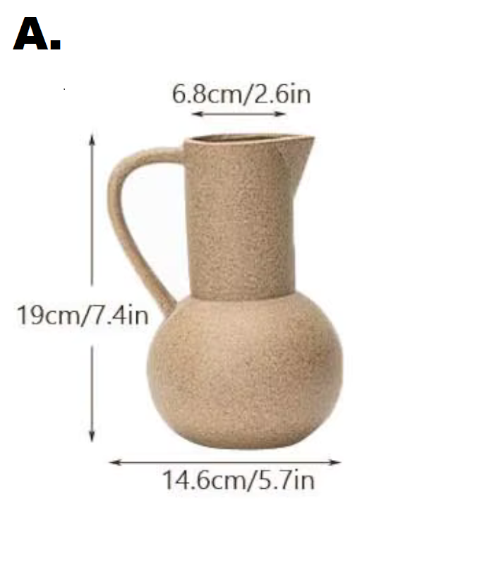 Light Brown Clay Rustic Vase - 4 Styles
