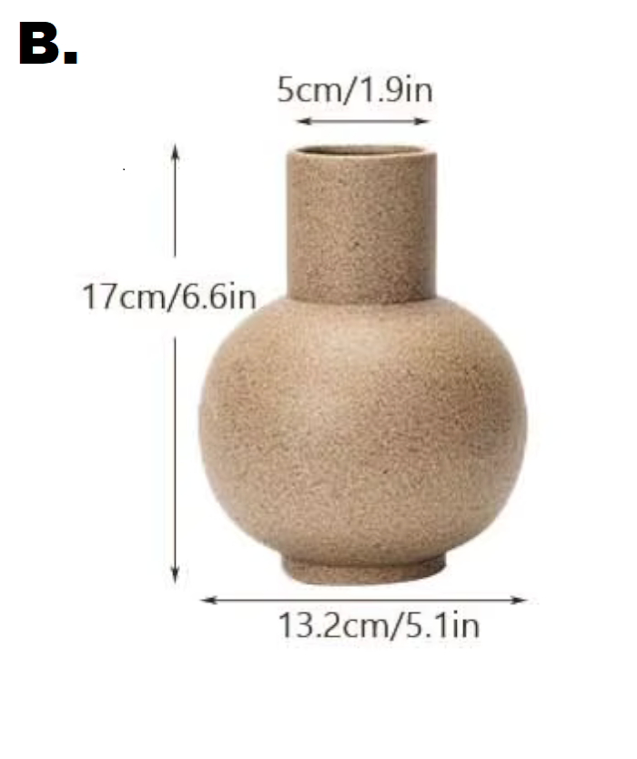 Light Brown Clay Rustic Vase - 4 Styles