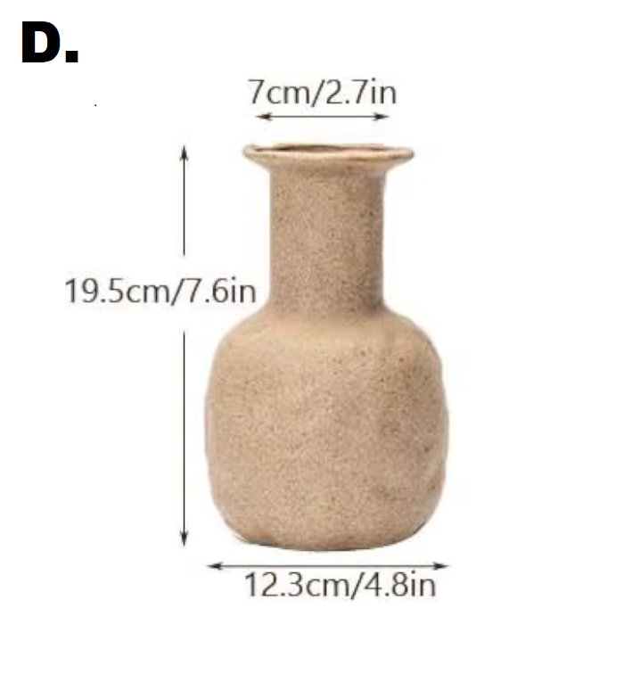 Light Brown Clay Rustic Vase - 4 Styles