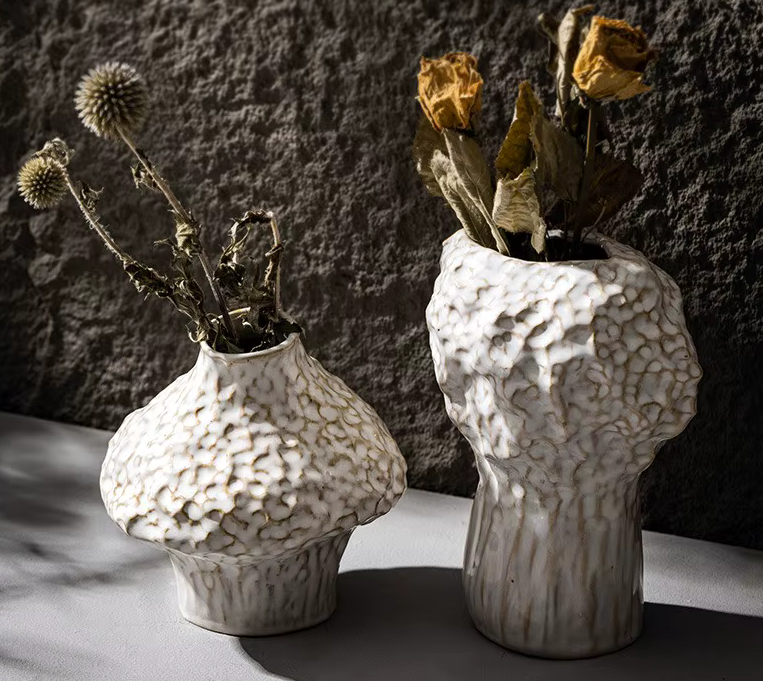 Abstract Rustic Ceramic Nature Mushroom Vase