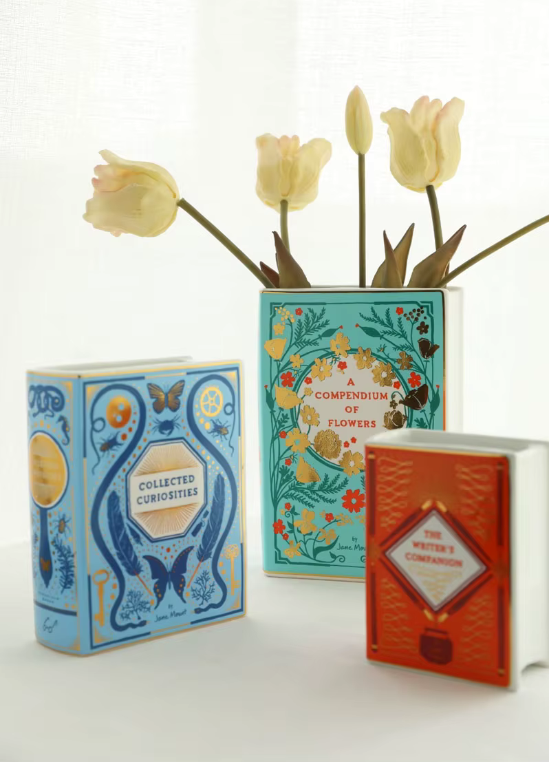 Ceramic Classic Book Vase Small Medium or Large