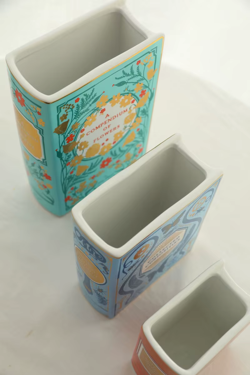 Ceramic Classic Book Vase Small Medium or Large