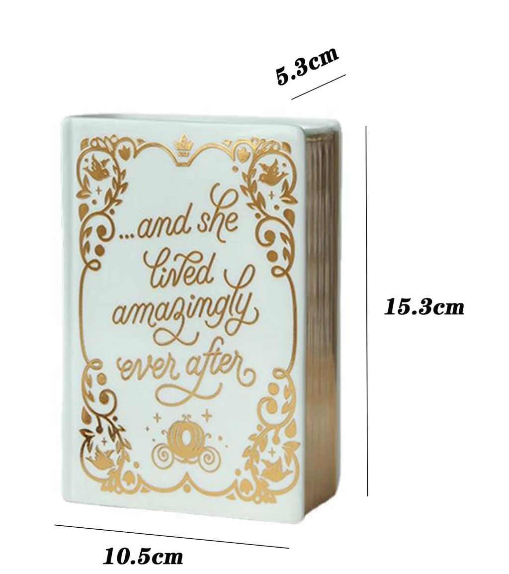 Classic Elegance White & Gold Book Vase