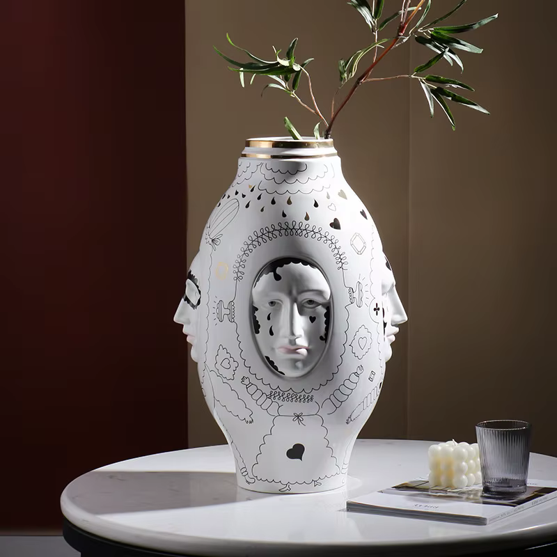 Conversation Vase II by Lladro Abstract Face Designer