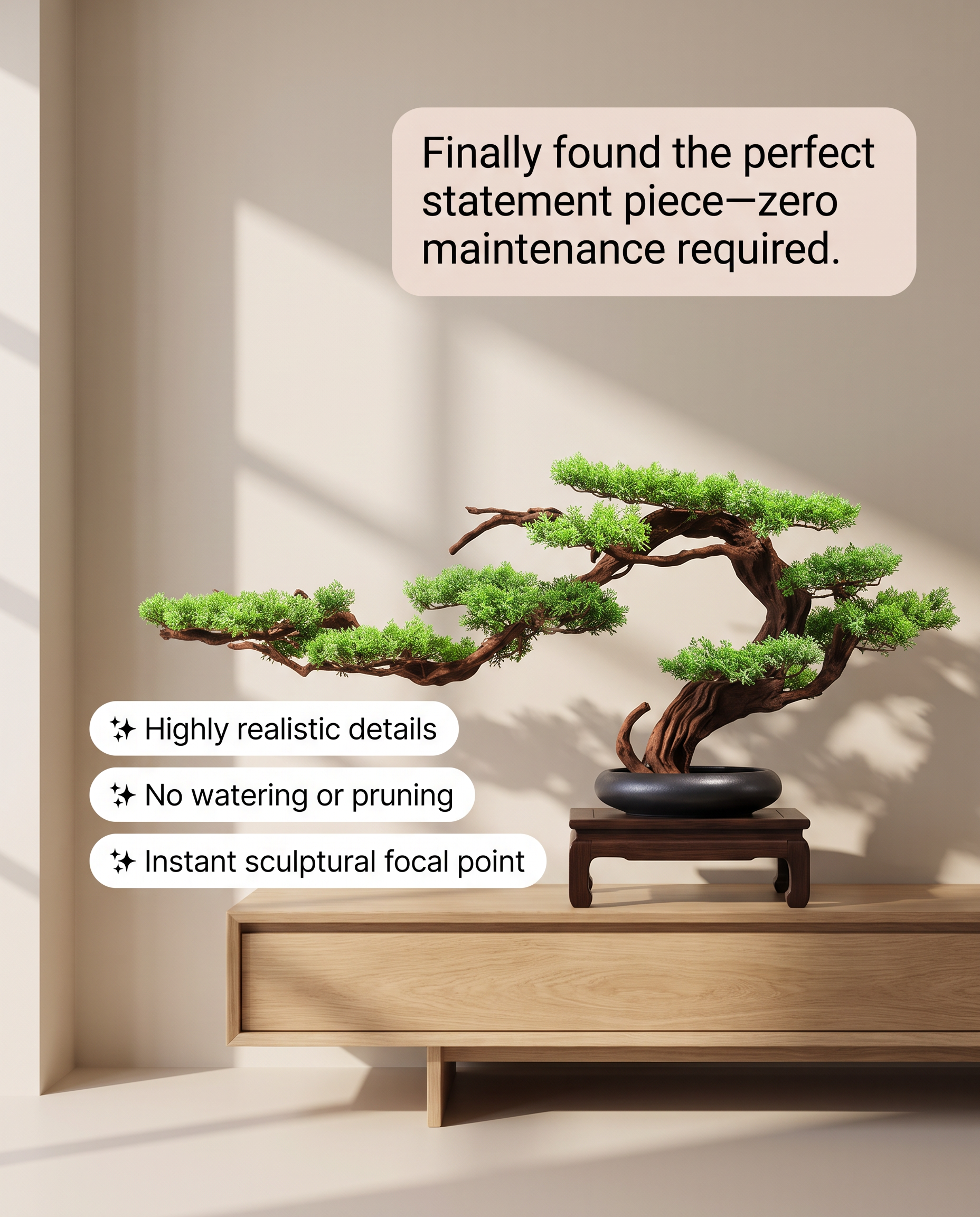 Large 90cm Windswept Pine Tree Bonsai in Pot
