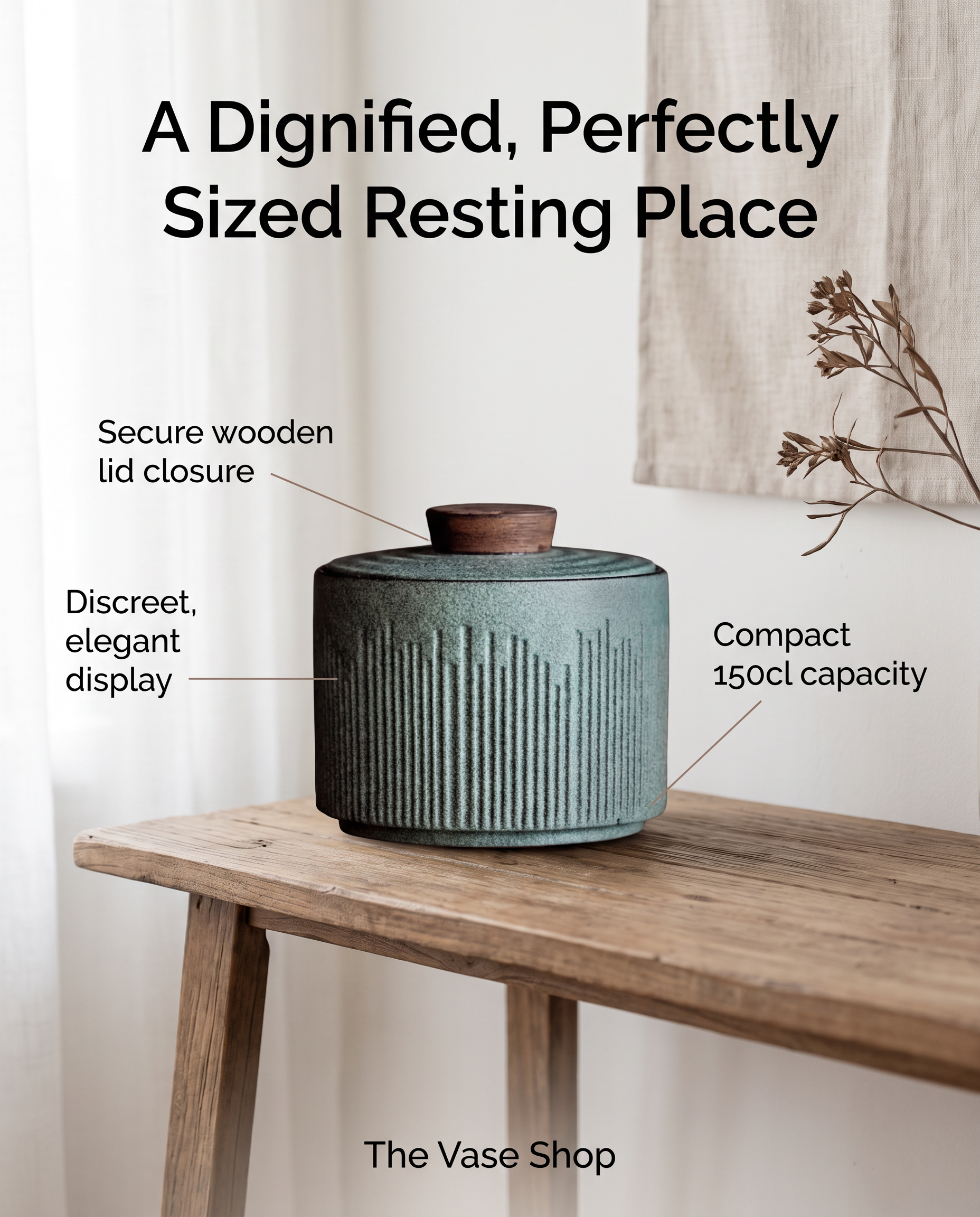 Small Jade Green Ceramic Pet Cermation Urn