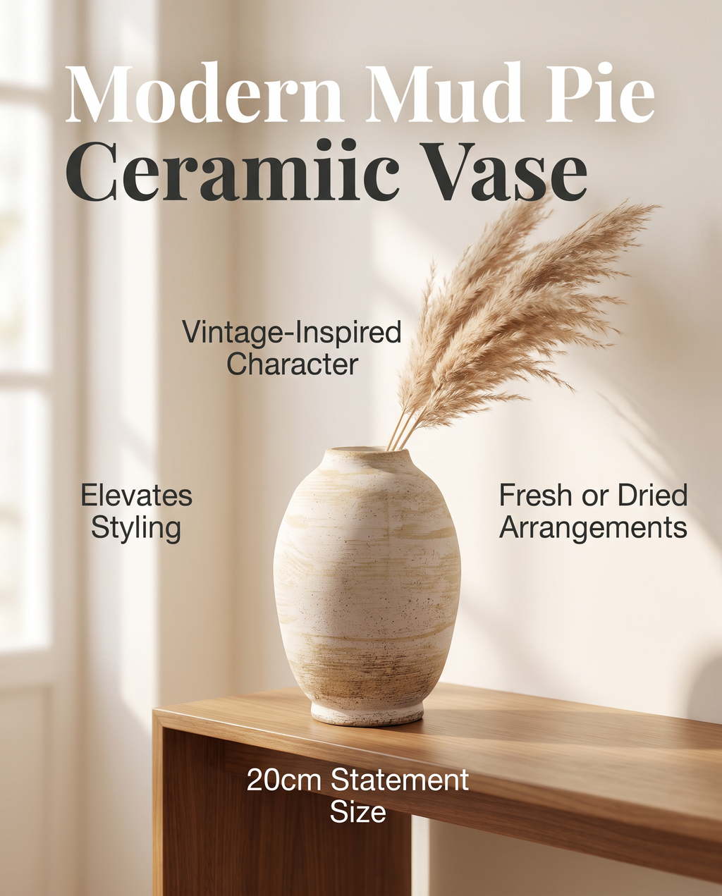 Vintage Large Ceramic Urn Vase