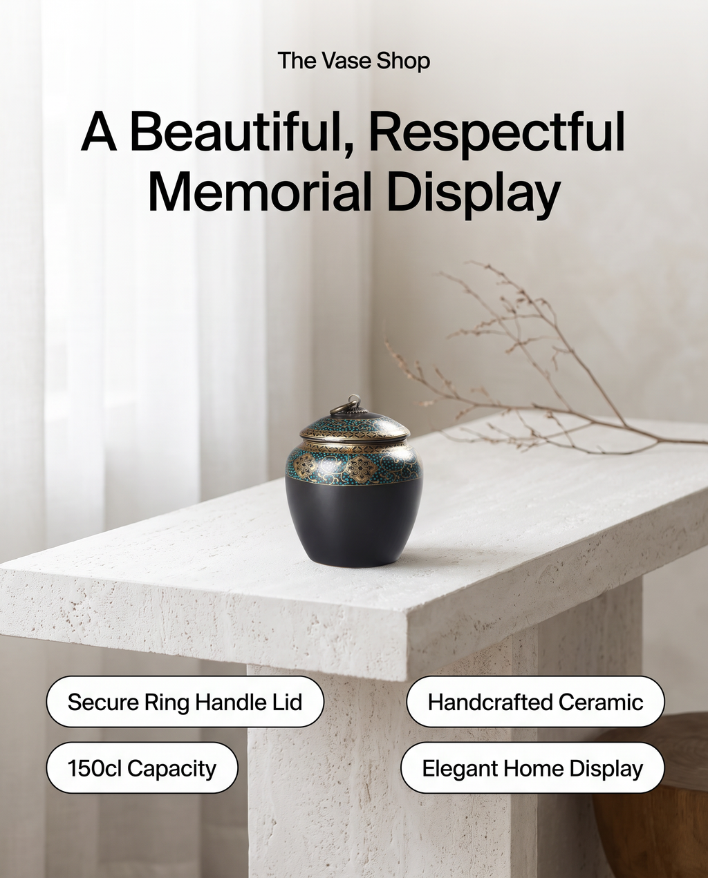 Small Ceramic Deluxe Pet Cermation Urn Keepsake