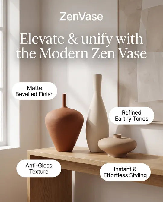 Modern Bevelled Ceramic Zen Vase Minimalist