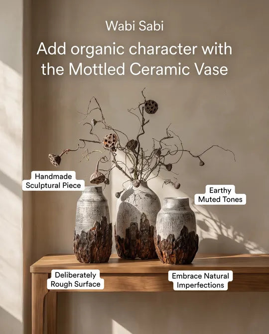 Handmade Rustic Coarse Ceramic Wabi Sabi Vase