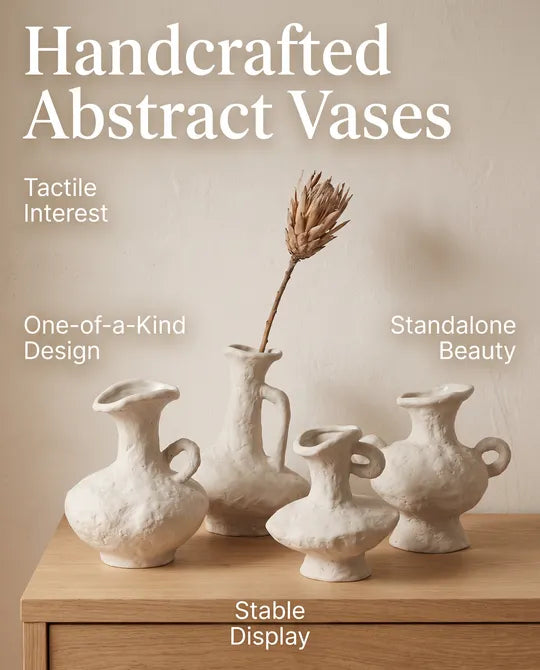 Simple Rough Pottery Abstract Vase - 4 Designs