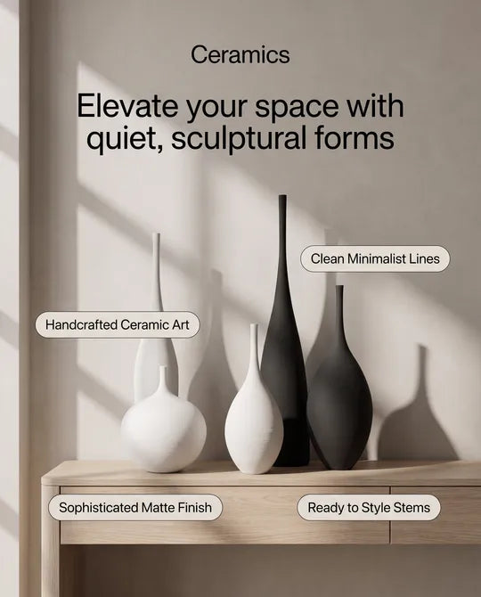 High End Black & White Simple Minimalist Vases