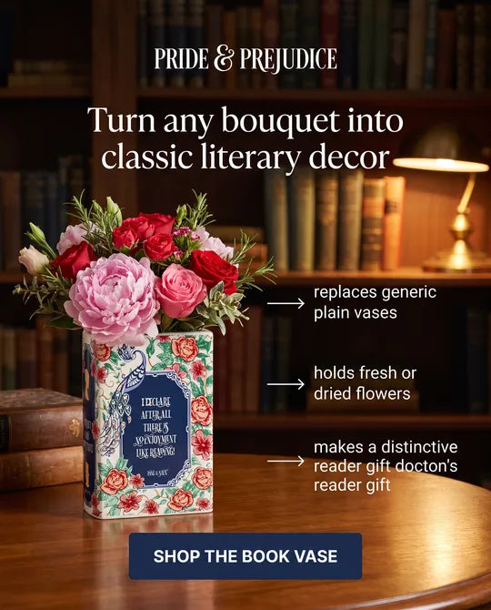 Pride & Prejudice Classic Novelty Book Ceramic Vase
