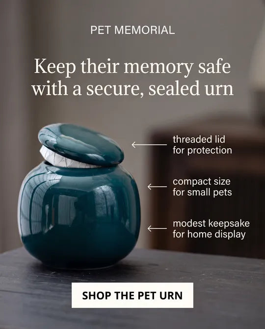 Ceramic Dark Green Small Pet Memorial Urn