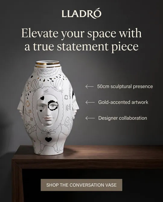 Conversation Vase II by Lladro Abstract Face Designer