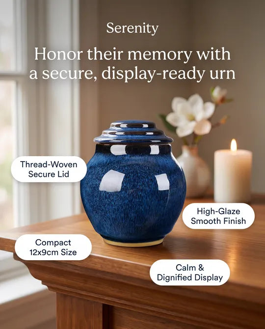 Glazed Ceramic Pet Cremation Urn for Ashes