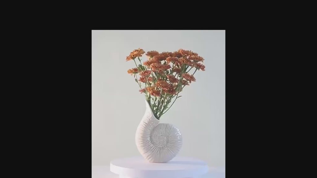 Awesome Ammonite Sea Shell Ceramic Vase