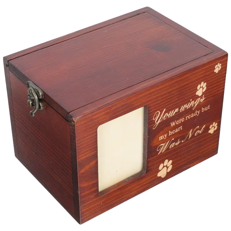Quality Wooden Memorial Casket Urn Keepsake for Pet Ashes