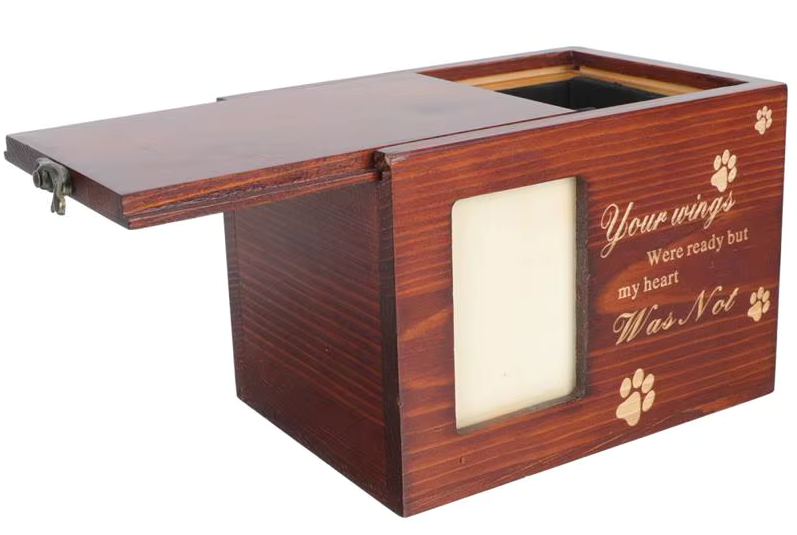 Quality Wooden Memorial Casket Urn Keepsake for Pet Ashes