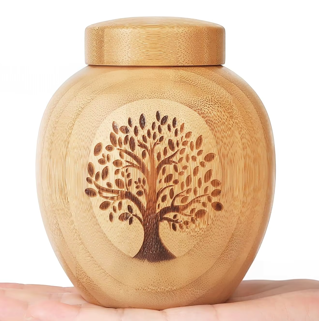 Tree of Life Small Wooden Pet Urn Ashes Keepsake