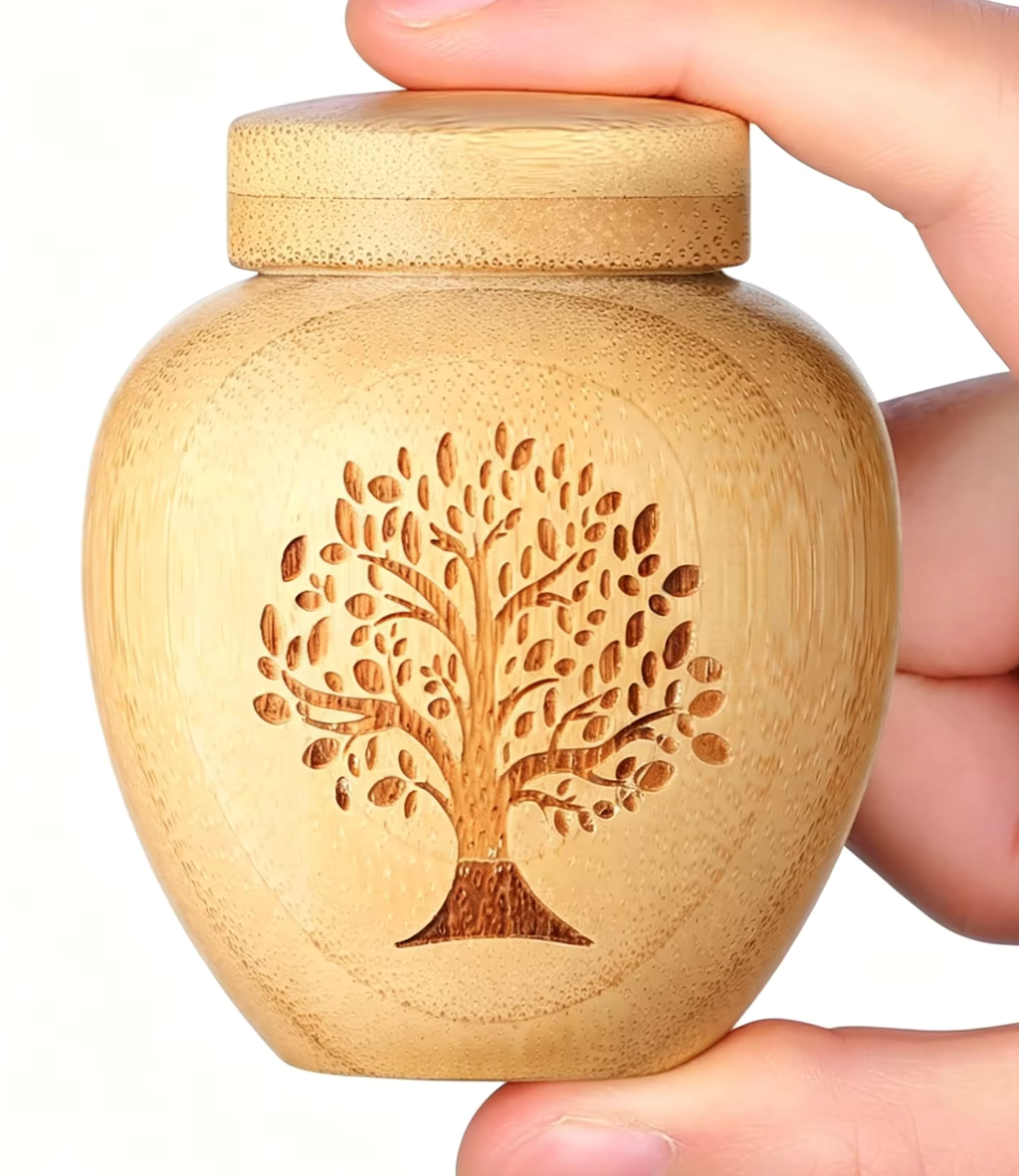 Tree of Life Small Wooden Pet Urn Ashes Keepsake
