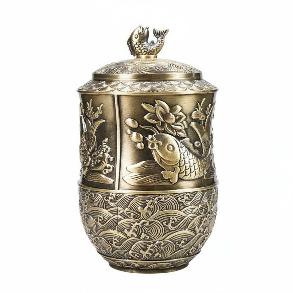 Ornate Bronze or Silver Large Funeral Urn Human or Pet Ashes