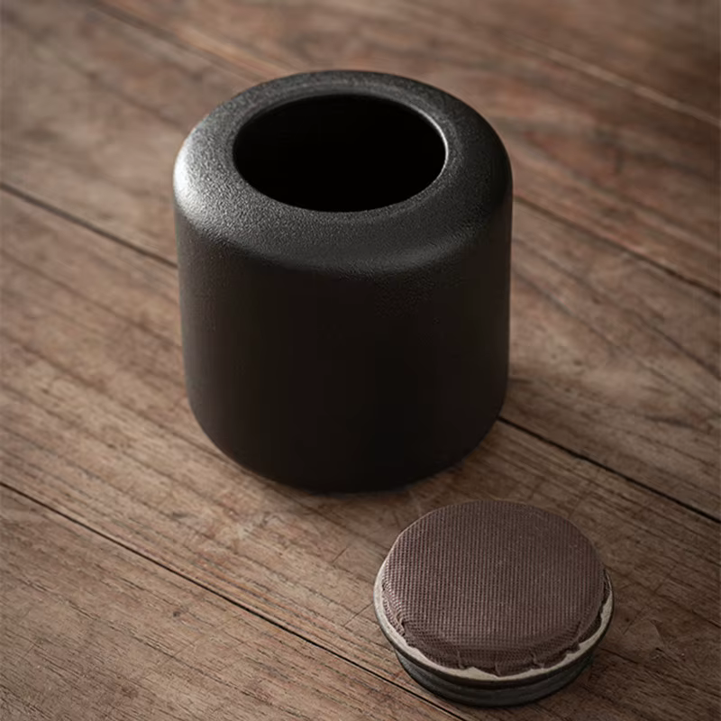 Simple Black Large Ceramic URN for Human or Pet Ashes